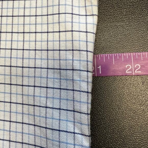 Saddlebred Classic Fit Oxford White and Blue Checked Button Down Size M - Picture 6 of 6